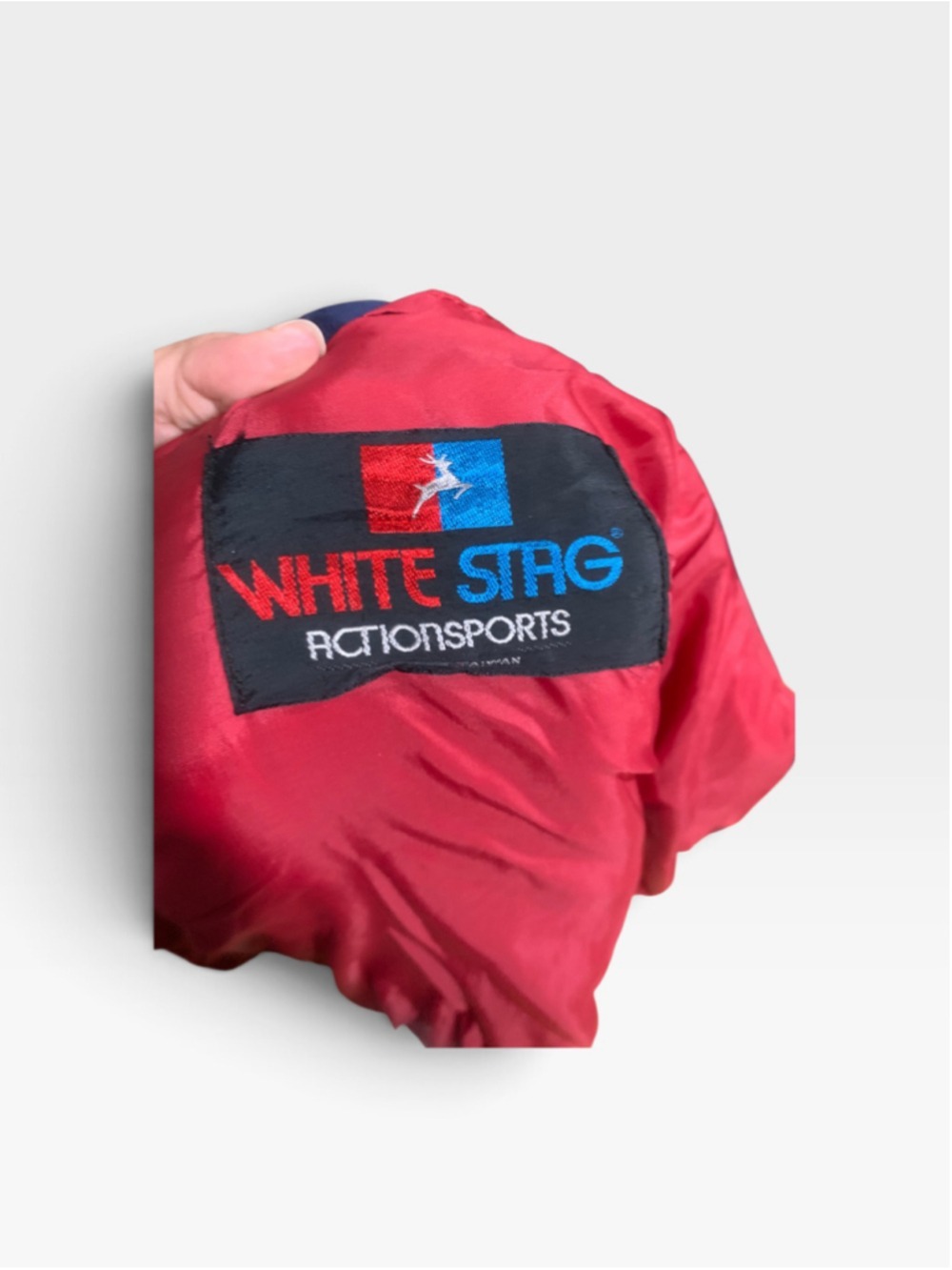 Vntg 70’s Women's White Stag Puffy Bomber Jacket Size S Blue Red - Picture 10 of 10